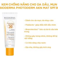 Kem Chống Nắng Cho Da Dầu, Mụn Bioderma Photoderm AKN Mat SPF30 40ml