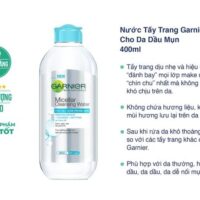 Nước Tẩy Trang Garnier Dành Cho Da Dầu Và Mụn Micellar Cleansing Water For Oily & Acne-Prone Skin 400ml